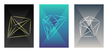 Set of modern geometrical abstract background. Triangular backdrop. Bright wallpaper. geometric,...