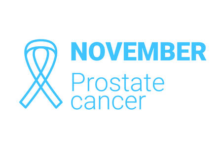 November month of prostate cancer. Blue ribbon. Men health symbol. Vector illustrationのイラスト素材