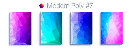 Cool triangular gradient background. Modern abstract geometric pattern. Bright colorfull wallpaper. vectorのイラスト素材