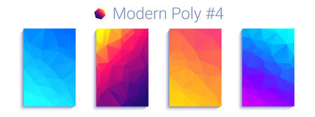 Cool triangular gradient background. Modern abstract geometric pattern. Bright colorful wallpaper. Backdrop for cover, presentation, web. Trendy vector illustrationのイラスト素材