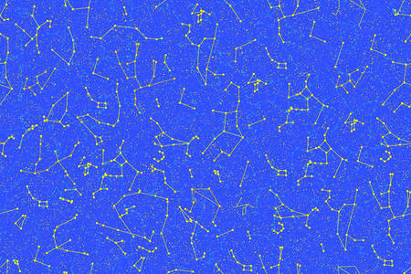 Constellation of stars seamless pattern. blue space background. Universe vector illustration