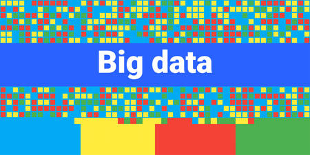 Big data visualization. Vector abstract background. Concept of composition, clustering, analysis, systematization, Artificial Intelligenceのイラスト素材