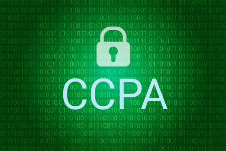 CCPA - California Consumer Privacy Act. vector background. USA data security. Consumer protection for residents of California, United States.のイラスト素材