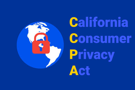 CCPA - California Consumer Privacy Act. vector background. USA data security. Consumer protection for residents of California, United States.のイラスト素材