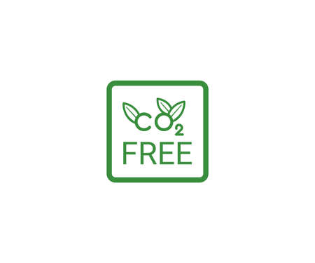 Free neutral CO2 icon. Green carbon neutrality sign. zero carbon emissions label. Vector illustration stampのイラスト素材