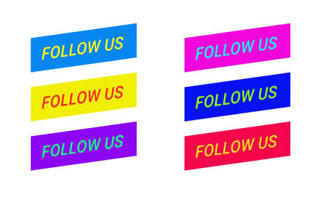 Follow us icon. Bright button for social media. vector illustration promotion