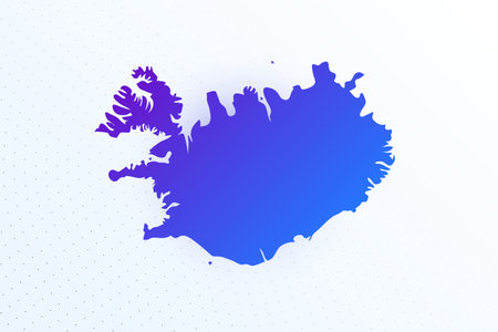 Map icon of Iceland. Colorful gradient map on light background. Modern digital graphic design. Light white backdrop vector illustrationのイラスト素材