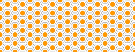 hexagon geometric pattern. seamless hex background. abstract honeycomb cell. vector illustration. design for the background display, flyers, ad honey, fabric, clothes, texture, textile patternのイラスト素材