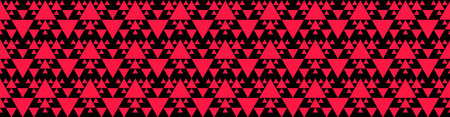 Geometric triangle pattern. Sierpinski triangle fractal. Abstract vector background. Seamless geomety texture for cloth, costumeのイラスト素材