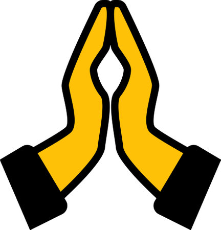 Thank you icon, prayer, meditation, or a gesture of respectのイラスト素材