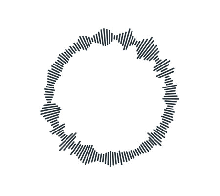 sound waveform pattern for radio podcasts, music player, video editor, voice message in social media chats, voice assistant, recorder. vector illustrationのイラスト素材