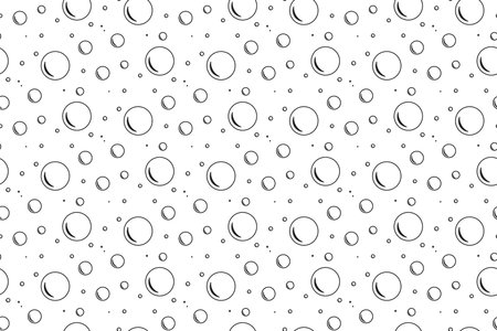 Bubbles soda seamless pattern. white color soap texture.のイラスト素材