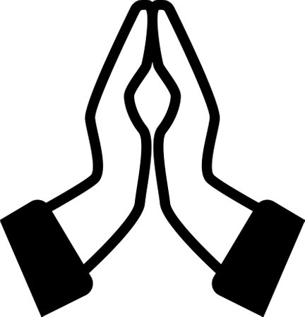 Thank you icon, prayer, meditation, or a gesture of respect and gratitudeのイラスト素材