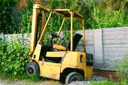 old yellow lift-truck