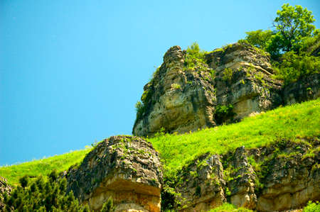 Beautiful Summer Landscape with Mountainsの写真素材