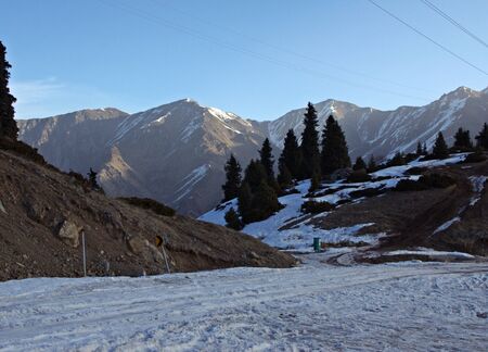 winter mountains, Almaty, Kazakhstanの写真素材