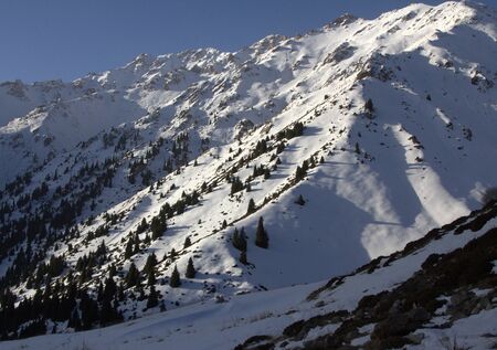 winter mountains, Almaty, Kazakhstanの写真素材
