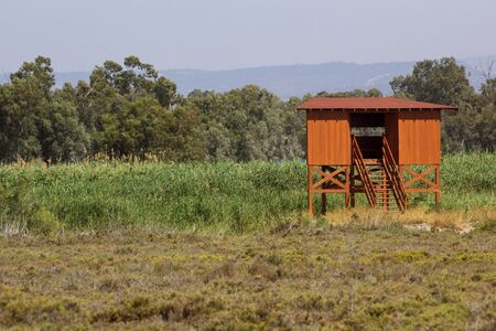 bird whatching house on the swamp. Cyprusの写真素材