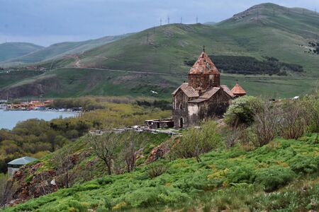 old church on the hillの写真素材