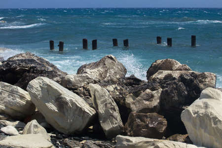 seascape with rocks and horizon