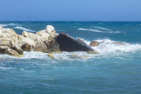 seascape with rocks and horizon