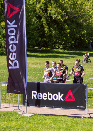 2018.05.26, Moscow, Russia. Festival of fitness about Reebok in Moscow park. Runners close up at Festival. Sport lifestyle.のeditorial素材