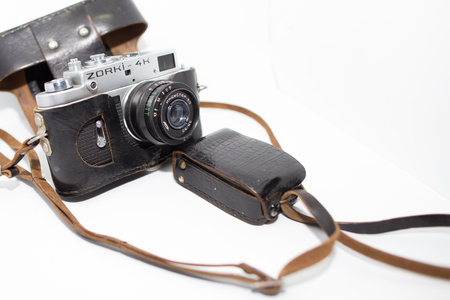 Retro photo camera and guidebooksのeditorial素材