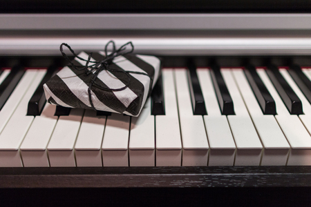 gift box in black and whiteの写真素材