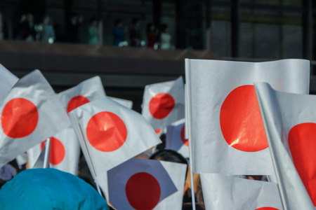 Heyday! People with national flags in the park. 01/01/2013, Tokyo, Japan.のeditorial素材