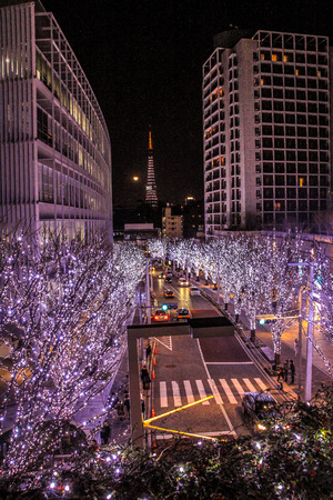 2013.01.02, Tokyo, Japan. Illumination of cityscape of Tokyo tonight.のeditorial素材