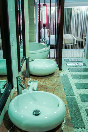 04/30/2015, Phan Thiet, Vietnam. Interior of bathroom.のeditorial素材