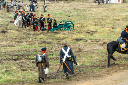 10.21.2012, Maloyaroslavets, Russia. production reconstruction of the battle of 1812 between the...