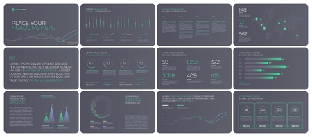 Presentation Template design. Business data graphs. Vector financial and marketing charts.のイラスト素材