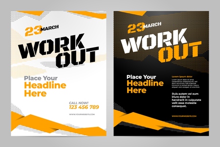 Vector layout design template for workout or other sport event.