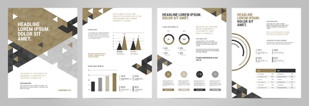 Presentation Template design. Business data graphs. Vector financial and marketing charts.のイラスト素材