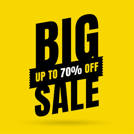 Sale Yellow banner template design, Big sale special offer. end of season special offer banner. vector illustration.のイラスト素材
