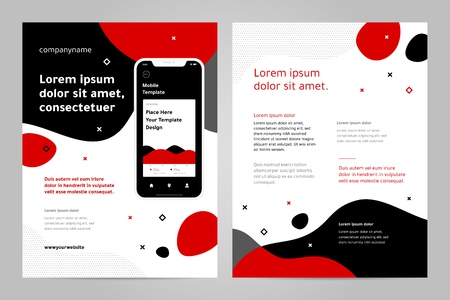 Layout template design with Mobile application. Business brochure flyer design layout.のイラスト素材
