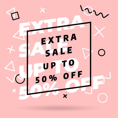 Pink banner template design, Big sale special offer. Vector illustration.のイラスト素材
