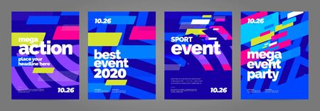 Template design with dynamic shapes for event, invitation or championship. Sport background.のイラスト素材