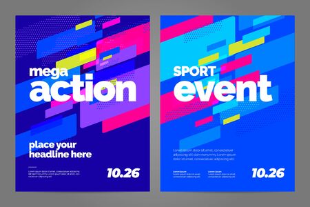 Template design with dynamic shapes for event, invitation or championship. Sport background.のイラスト素材