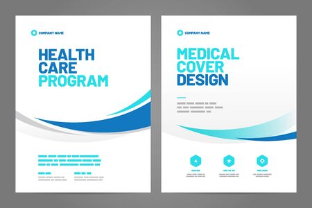 Template design with abstract background for medical layout. Vector design A4 size for poster, flyer, cover or background.のイラスト素材