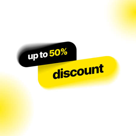 Discount banner template with blur effect. Vector illustration for special offer.のイラスト素材