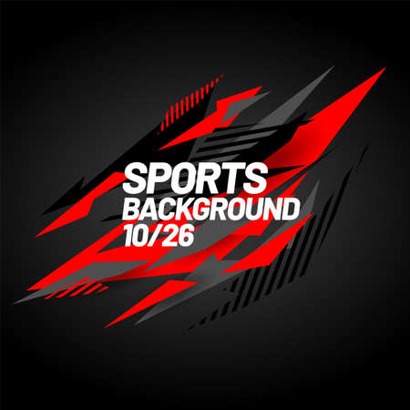 Sports background for event, tournament, championship or presentation. Layout design template with dynamical colored forms and line on dark background.のイラスト素材