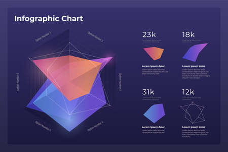 Dashboard infographic template with big data visualization. Pie charts, workflow, web design, UI elements.のイラスト素材