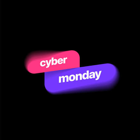 Cyber Monday discount banner template with blur effect. Vector illustration for special offer. Sale banner.のイラスト素材