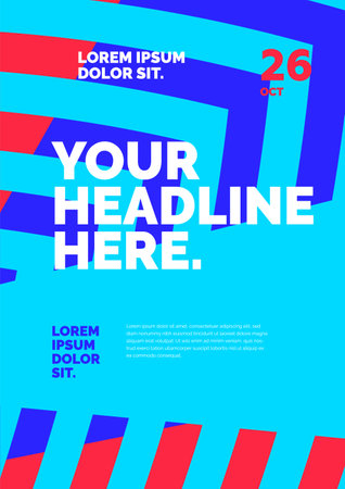 Poster design with abstract dynamic shapes and lines for fun event, party or competition.のイラスト素材