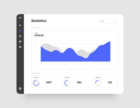 Wireframes screens. Dashboard UI and UX Kit design.のイラスト素材