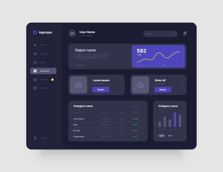 Wireframes screens. Dashboard UI and UX Kit design.のイラスト素材
