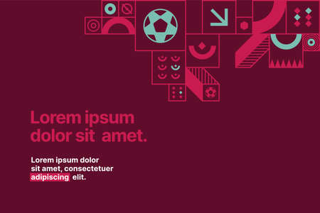 Sports background for event, tournament, invitation, or cup. Layout design template with geometric shapes. Championship in Qatar. Sports background trend 2022.のイラスト素材