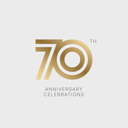70 years anniversary logo design on white background for celebration event. Emblem of the 70th...